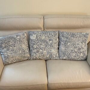 Gray Floral Decorative Throw Pillow  - Set of 3
